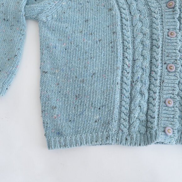 Vintage Maggie Lawrence Sport Cable Knit Blue Button Up Cardigan Sweater XL - Picture 8 of 10